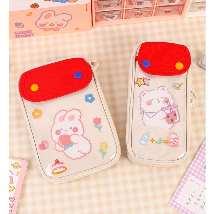 

STESSI Pencil Case Kotak Pensil Aesthetic Korea Premium Import
