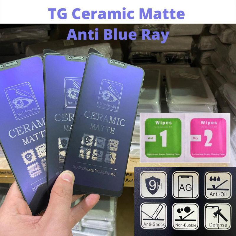 temper glass blue CERAMIC MATTE anti Radiasi XIOMI REDMI 9 / 9A/ 9C 10A TERBAIK - Al_Barokaah