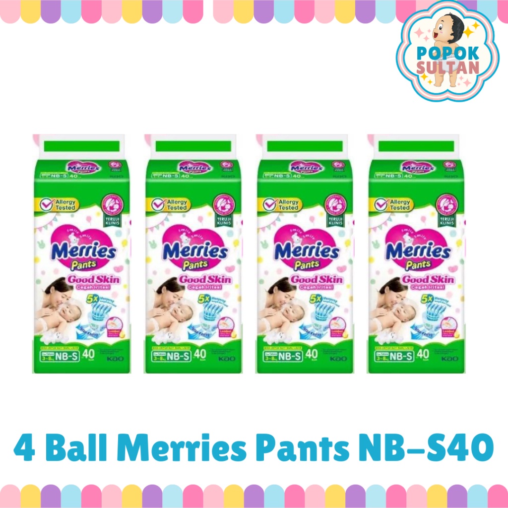 Merries PantS 1 KARTON/DUS NBS40 S40 M34 L30 XL26 XXL28 - Popok Sultan