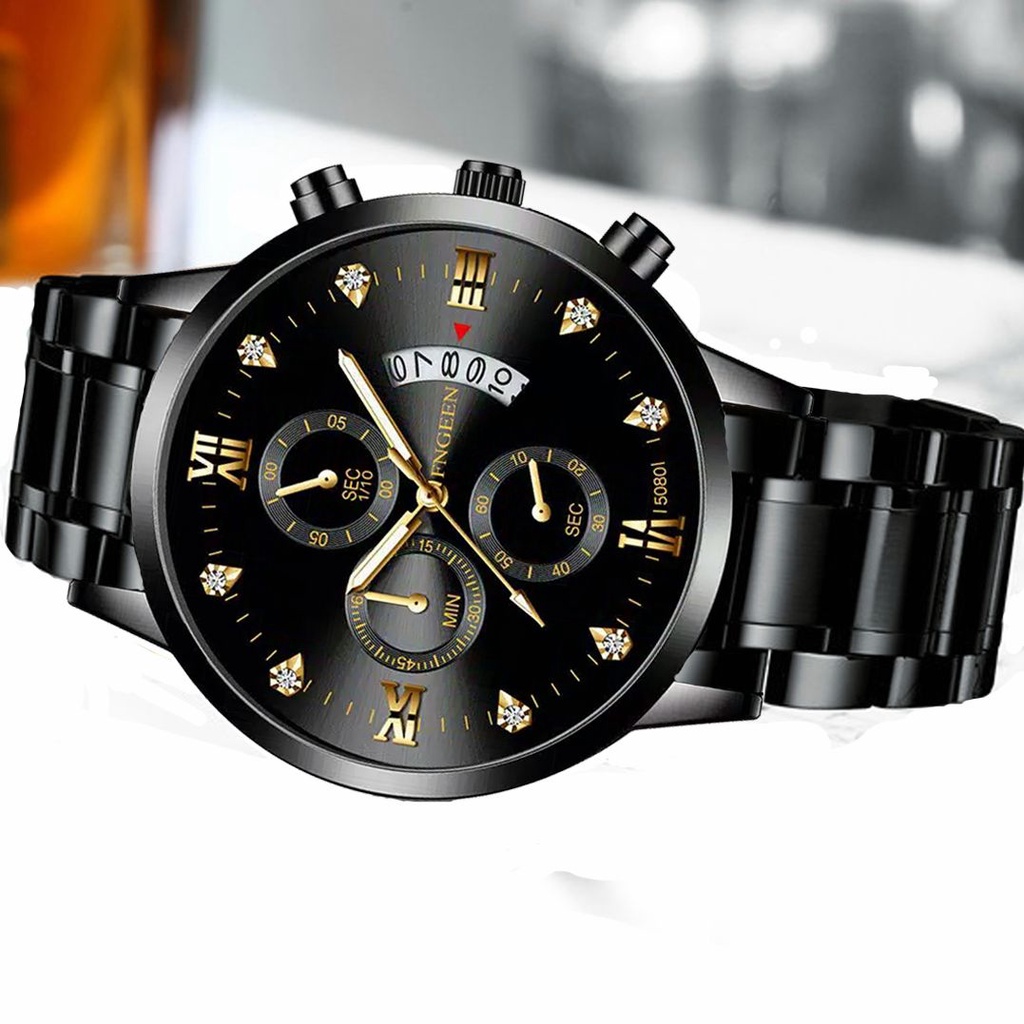 【Penjualan Terbaik】Jam Tangan Pria FNGEEN 5080 2023 NEW Kalender Kasual + Tahan Air + Bersinar Dalam