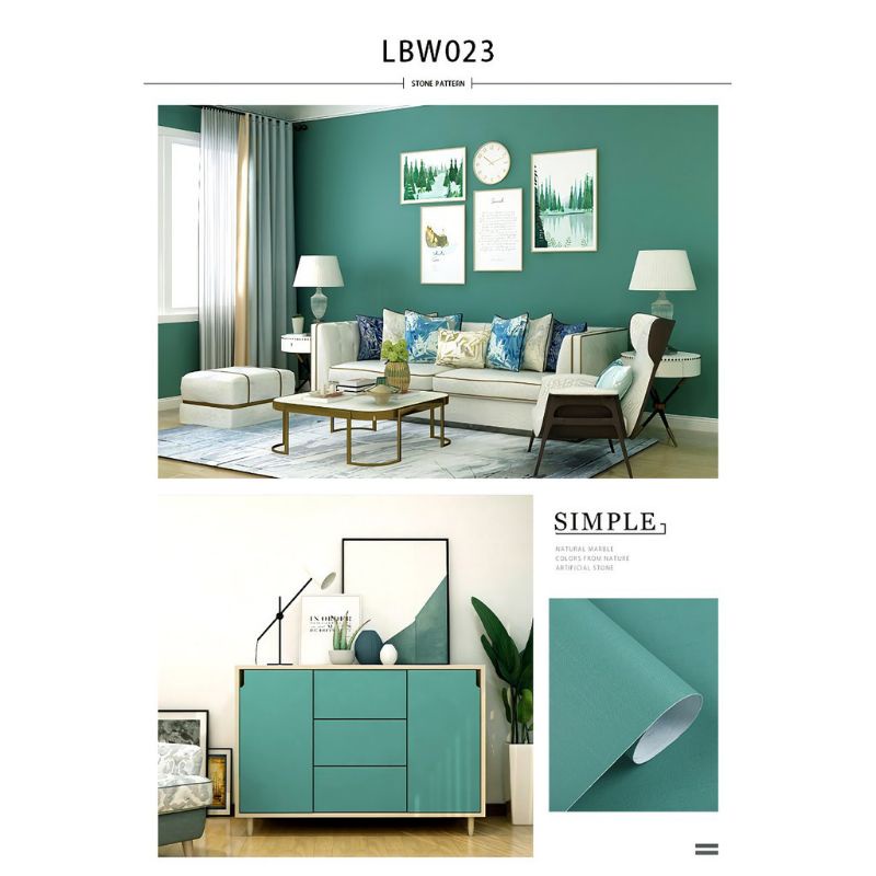 1 KG 2 Roll Wallpaper Dinding   POLOS PASTEL GREEN LAKE