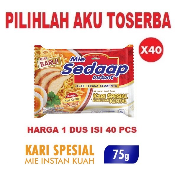 

Mie Instant MIE SEDAAP REBUS KARI KENTAL SPESIAL - ( Harga 1 DUS )