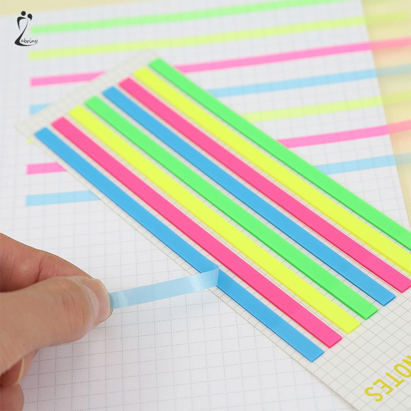 

160 Lembar STRIP Transparan Sticky Note / Transparent Highlighter Penanda Buku Anotasi Long Panjang Stripe PET Z