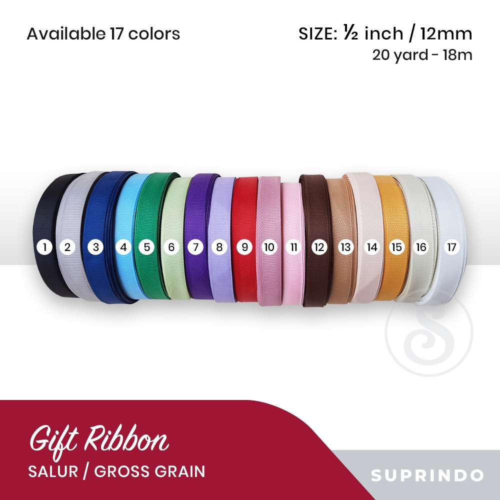 

Pita Salur/Gross Grain 1.2 cm & 2.5 cm