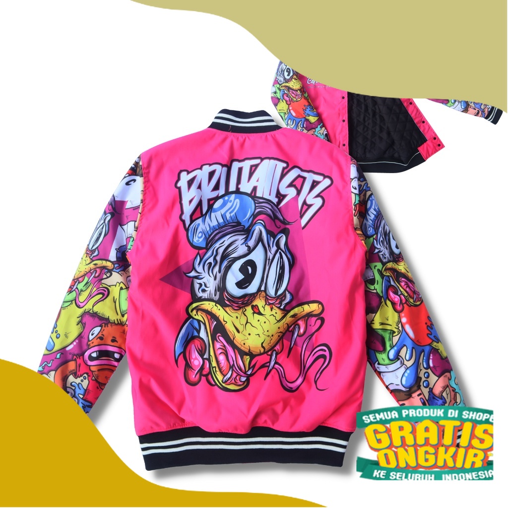 Jaket Varsity Brutalists Jacket Versity Pria Wanita Original Full Print Jaket Basball Unisex Taslan 