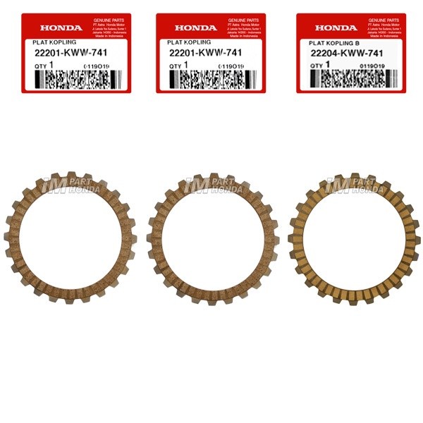 22201-KWW-741 22204-KWW-741 Kampas Kopling 1 Set New Blade Revo 110 Fi