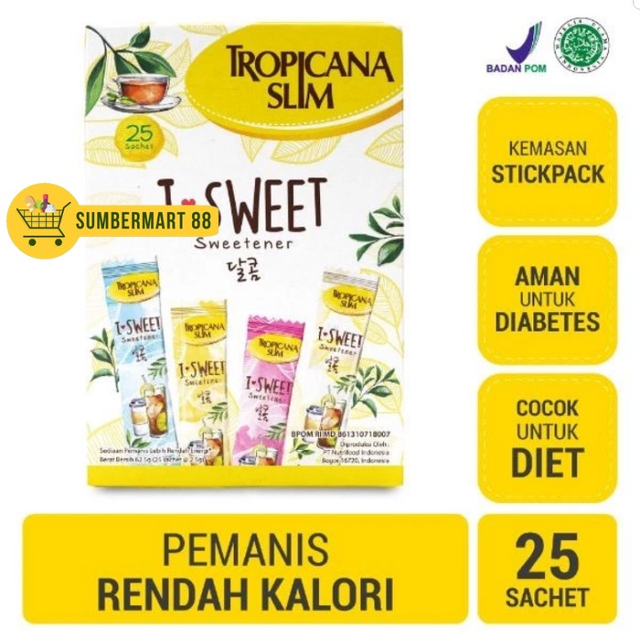 

Tropicana Slim Iove Sweet Sweetener 25 Gula Sachet