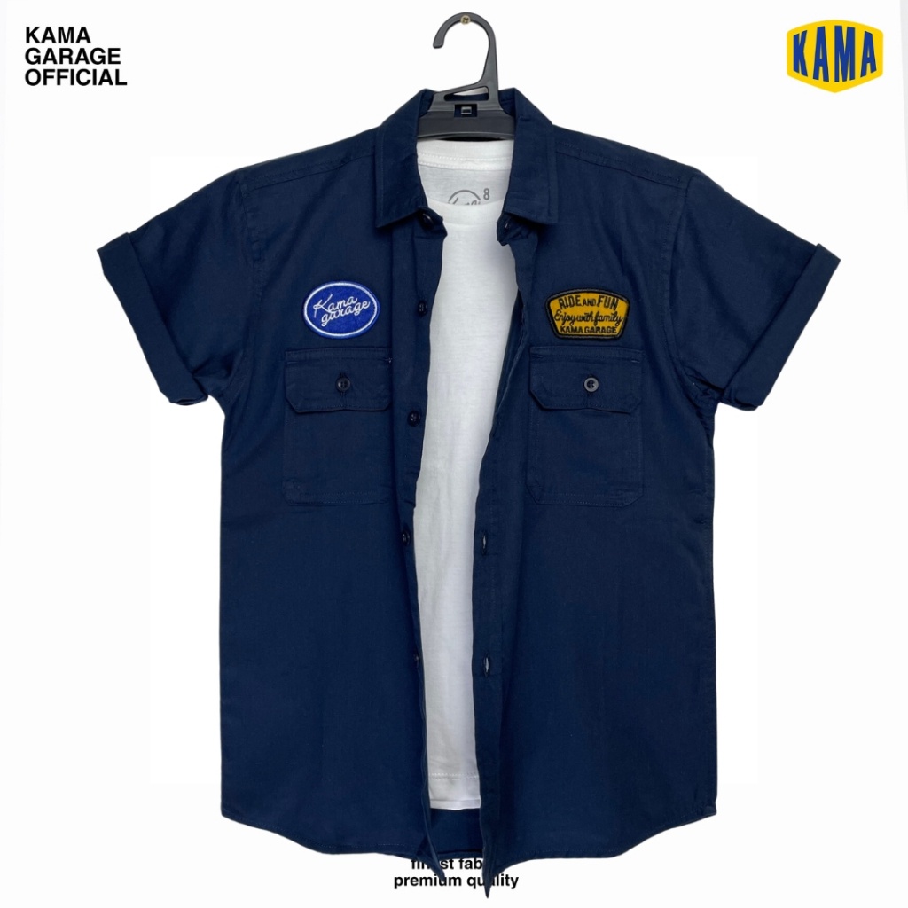 New.Fashion KAMA GARAGE Workshirt - Kemeja Kerja Anak - Baju Bengkel Anak