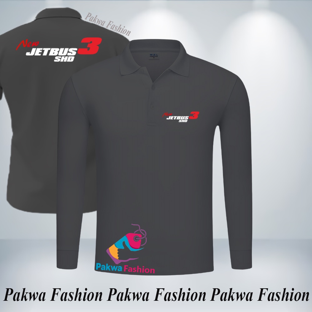 Poloshirt Panjang Jet Bus shd Baju Kerah Pria Wanita Dewasa Seragam Cewek Cowok Import Murah Pakwa D