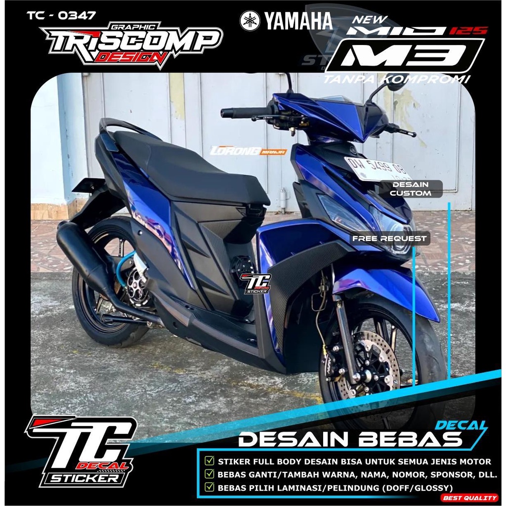 Decal Sticker Mio 125 / Decal Mio M3 /  Sticker Decal Mio Z / Mio SOUL Stiker Striping Fullbody Mio 