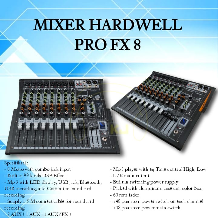 MIXER HARDWELL PRO FX 8 CHANNEL Mixer hardwell pro fx 8ch