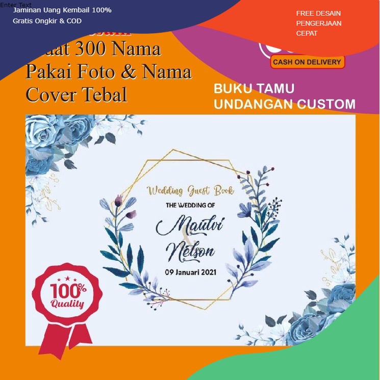

Buku Tamu Undangan Nikahan Isi 300 Baris Pakai Nama Customs Guest Wedding Book