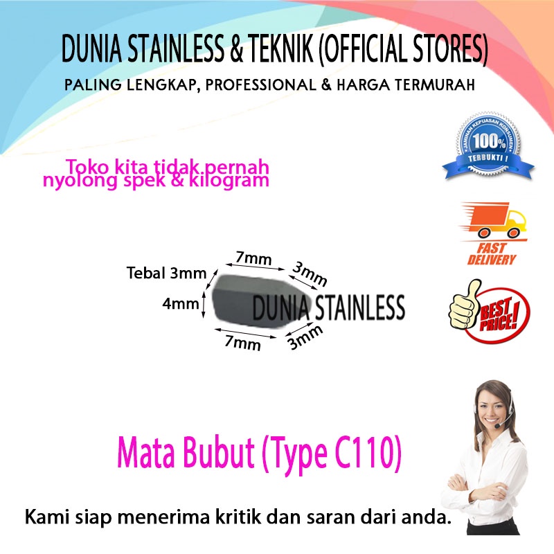 Mata Bubut C110 alat alat teknik bengkel besi stainless steel