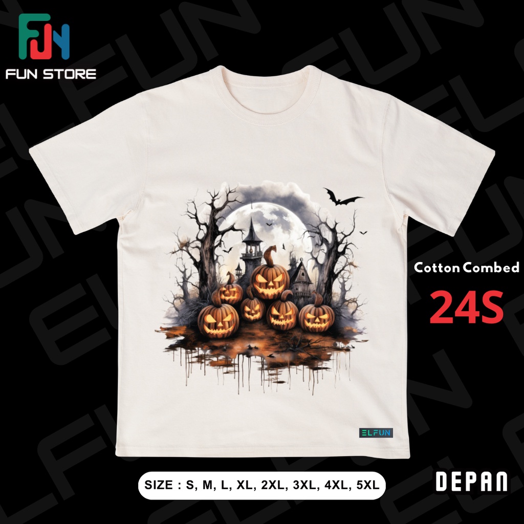 T-SHIRT Vintage Hallowen Pria Wanita Dewasa Oversize XL XXXL L XXXXL M 5XL S 2XL COMBED 24S Kaos Vin