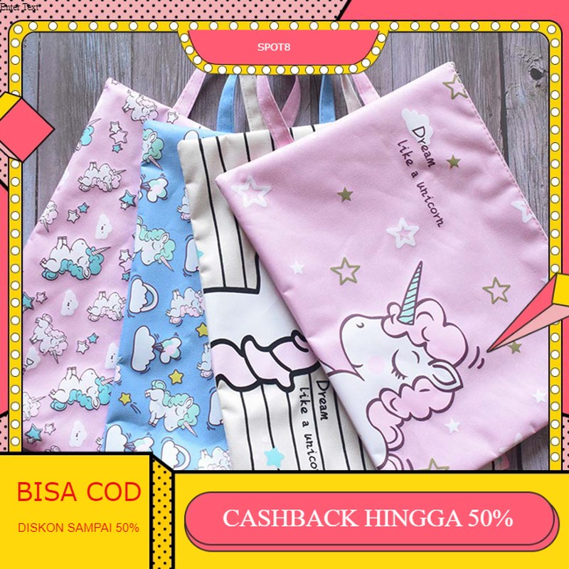 

Spot8 PF06 Dream Unicorn Portable A4 file Storage pouch bag Tempat Buku Alat Tulis