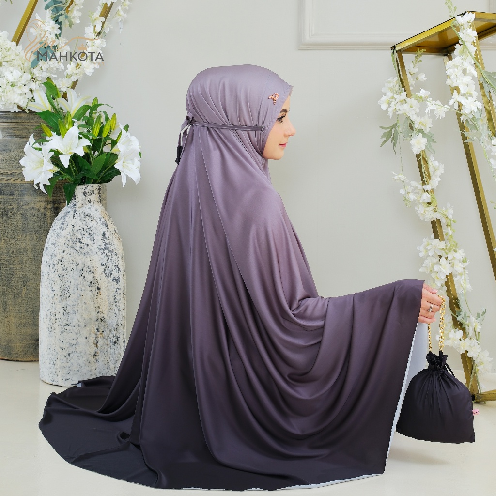 AINA LABEL - (Free Sajadah) Mukena Aleta 2 in 1 Armani Premium Silk Ombre Lasercut