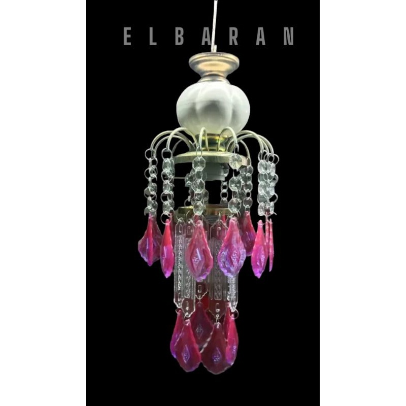 cod LAMPU HIAS GANTUNG KRISTAL MINIMALIS 2 SUSUN
