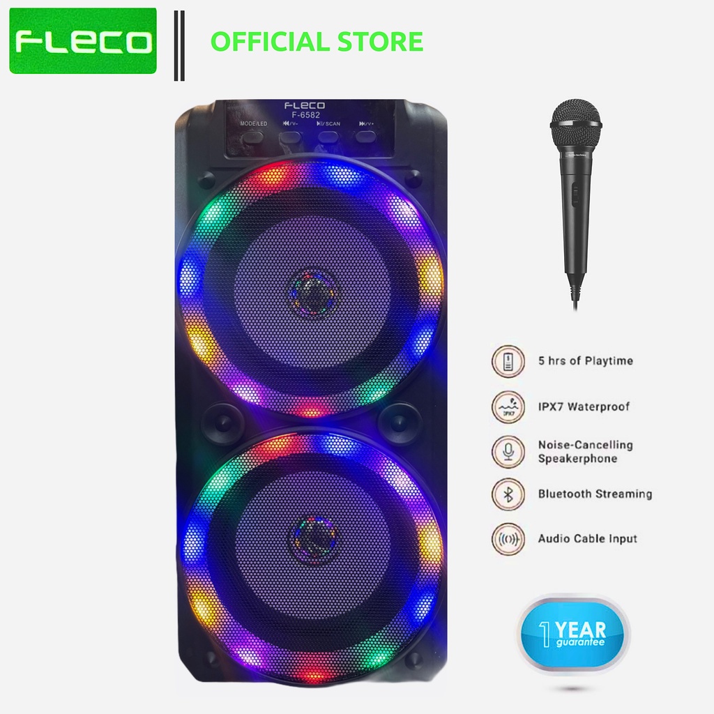 Speaker Buetooth Fleco F-6582 Gratis Mic-Speaker Aktif Bluetooth Full Bass -Sounday