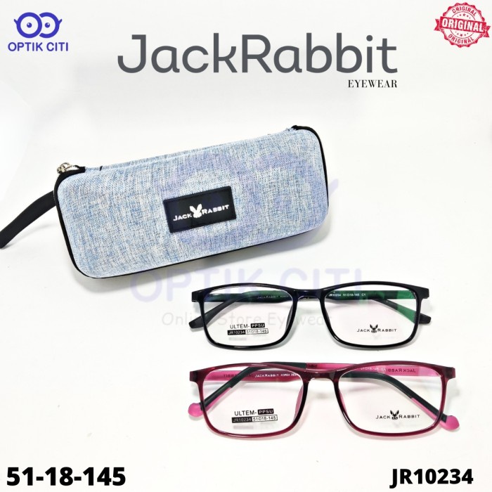 Frame Kacamata Pria Wanita Jack Rabbit JR 10234 Lentur Ringan Original