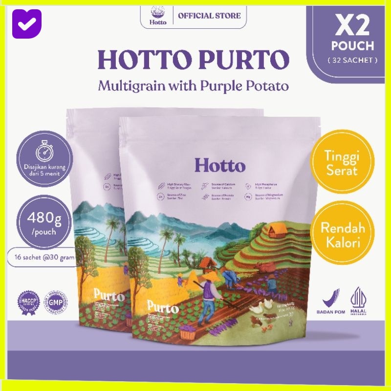 

BUNDLING 2 POUCH Hotto Purto Multigrain with Purple Potato 32 Sachet HUTO PUTRO JAKARTA KARTIKA2411