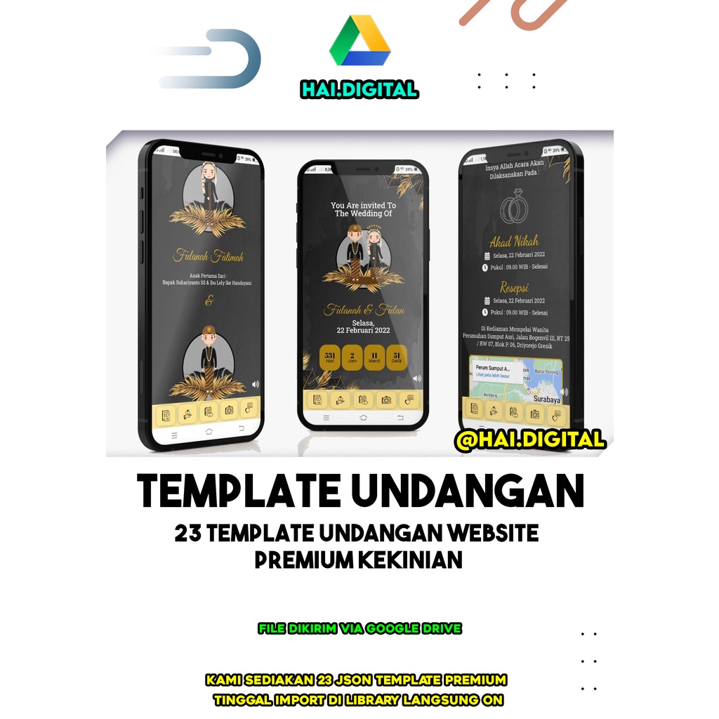 TEMPLATE UNDANGAN WEBSITE PREMIUM KEKINIAN 23 TEMPLATE SIAP PAKAI WEDDINGPRESS