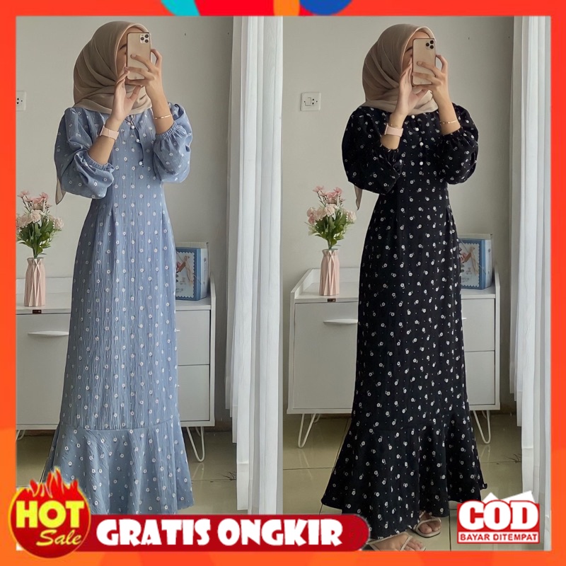 KAIN ADEM HALUS TEBAL / Naima Korean Dress By Wafacloth.id