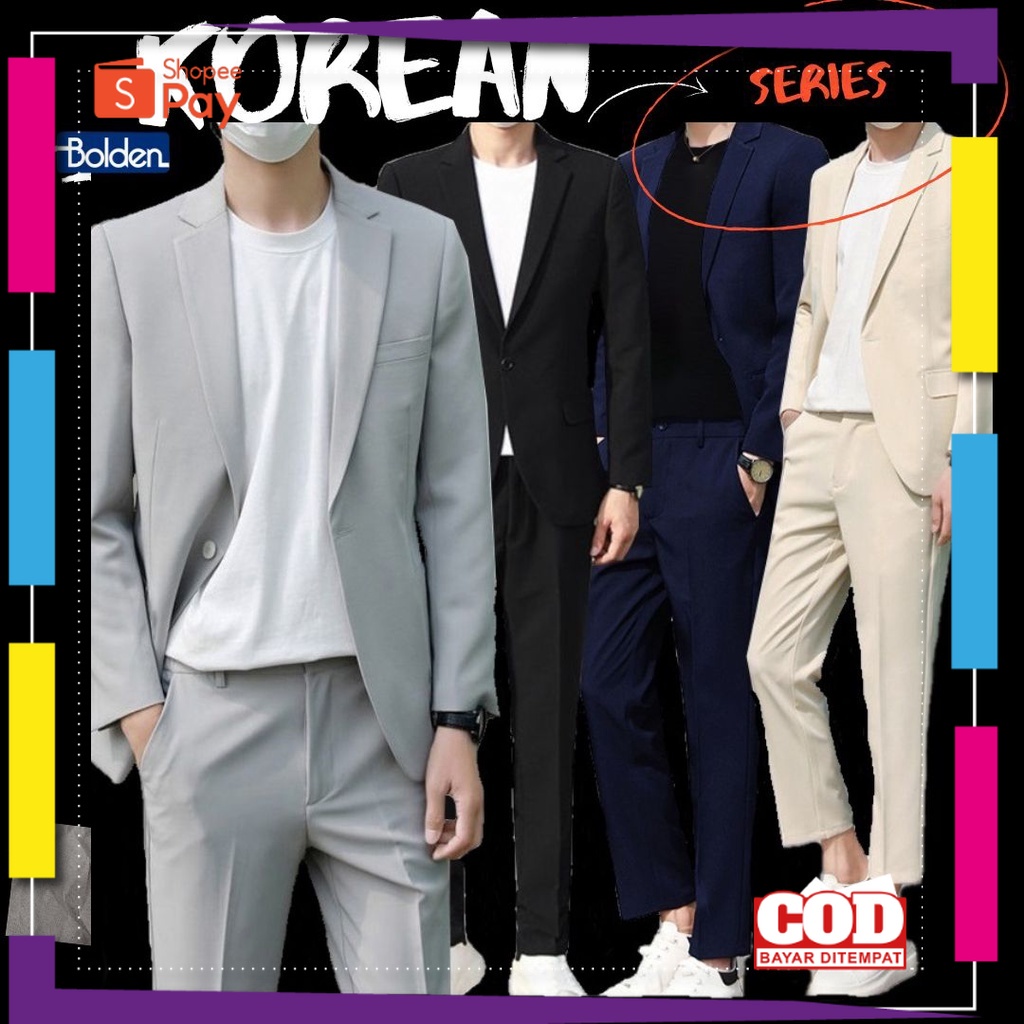 PREMIUM KOREAN STYLE / Jas Pria – Setelan Jas Celana - Korean Series