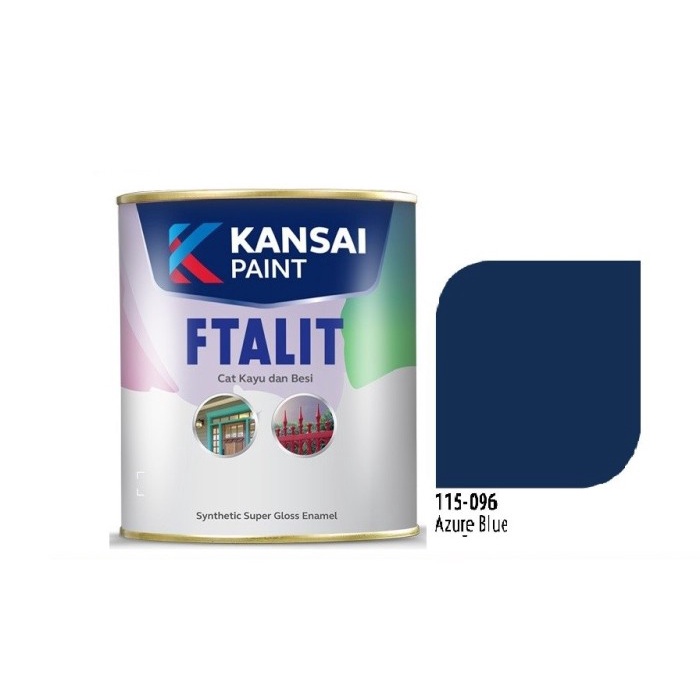 Cat Ftalit 096 Azure Blue Kansai 1 Ltr / Cat Kayu & Besi / Cat Biru