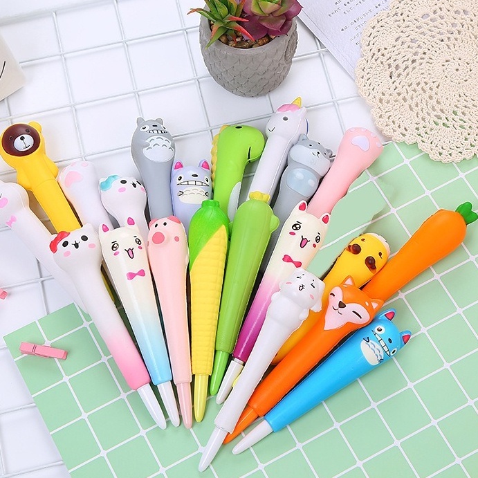 

Pena Squishy Busa Lembut Bisa Dilepas Karakter Sayur Pulpen Tinta Hitam Pen Cair Gel Gmall GM-ST0534