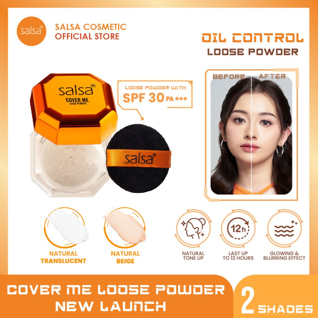 OM Salsa Cover Me Loose Powder - Bedak Tabur Oil Sebum Control Tahan Lama 12 Jam Setting Face Powder Natural Translucent