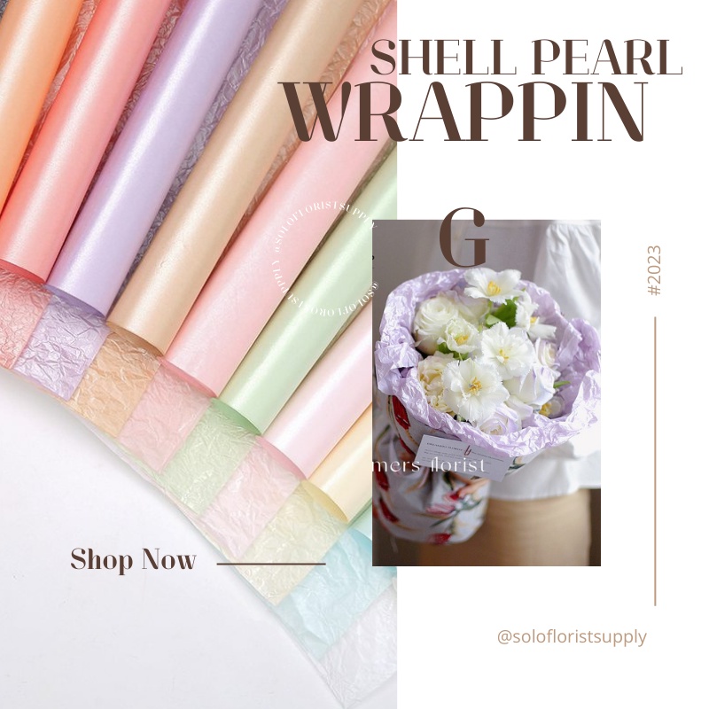 

SHELL PEARL PAPER FLOWER WRAPPING WATERPROOF KERTAS KERANG CRINKLE KERTAS MUTIARA BUKET BUNGA WISUDA
