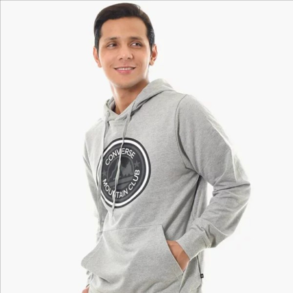 Jaket Pria Converse Mountain Club Hoodie Grey White Original MJ2119035