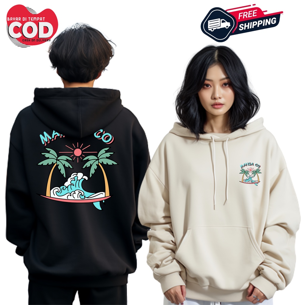 PROMO COD HOODIE DISTRO KEREN KEKINIAN MOTIF BEACH PANTAI MANSA KEREN UNISEX PRIA WANITA LENGAN PANJ