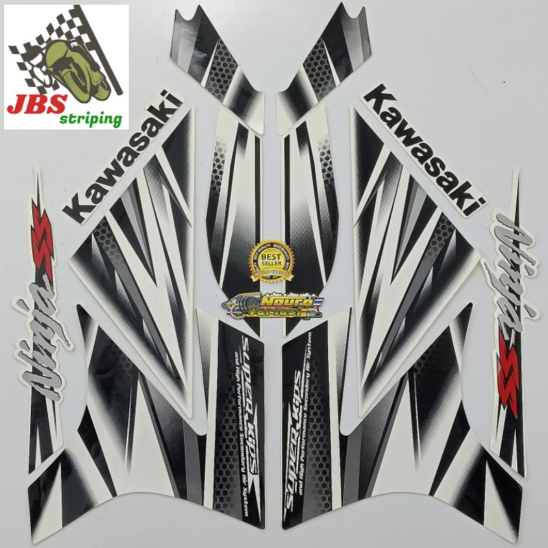 Striping ninja ss stiker kawasaki ninja ss 2013 putih