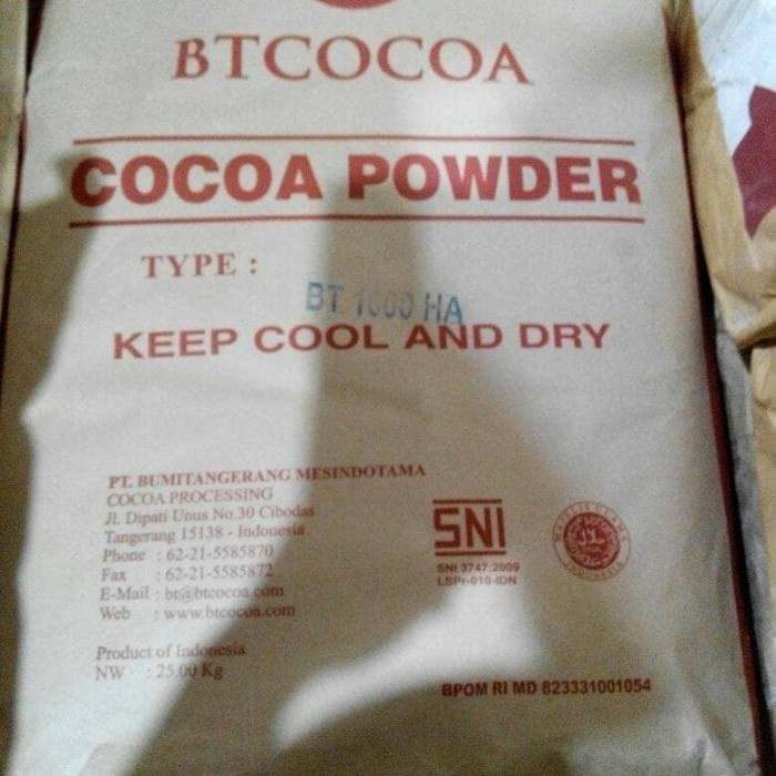 

[Big Sale] Coklat bubuk BT COCOA / JAVA dark classic 1000 HA 1 KG atau 25 KG SAK