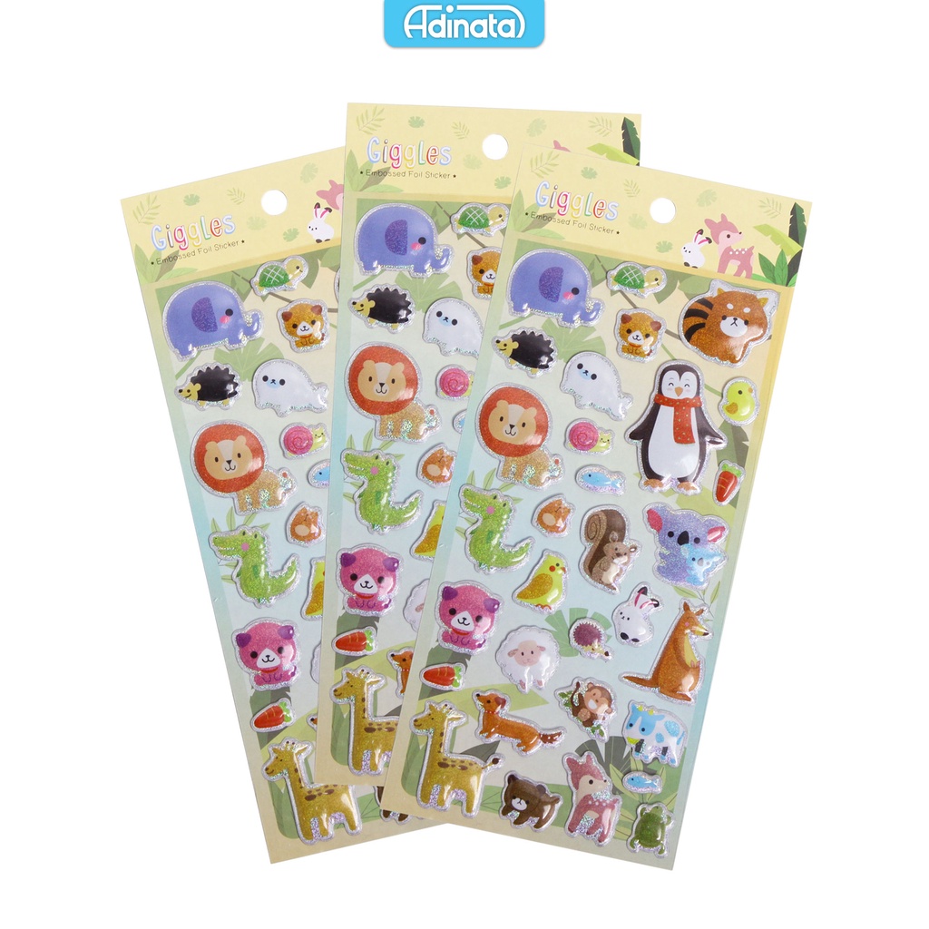 

Adinata Giggles Embossed Foil Puffy Stickers 2350-6165 / Sticker - Adinata