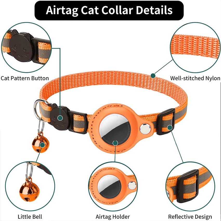 Ay00 Pet Apple AirTag Kalung Collar Kucing Airtag GPS Tracker Anti Theft Anjing Kucing