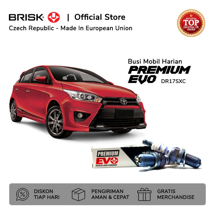 Busi Mobil Toyota Yaris Lele BRISK Premium Evo DR17SXC