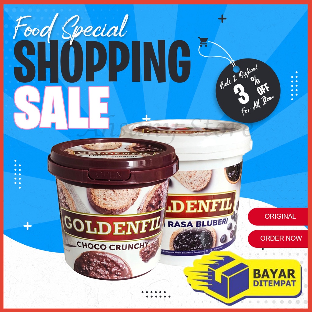 

COD Selai Roti Coklat Goldenfil Goldenfill Choco Crunchy Strawberry Tiramisu 1 kg