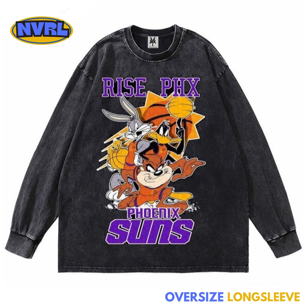Kaos oversize longsleeve phoenix suns looney tunes washed washing vintage tee