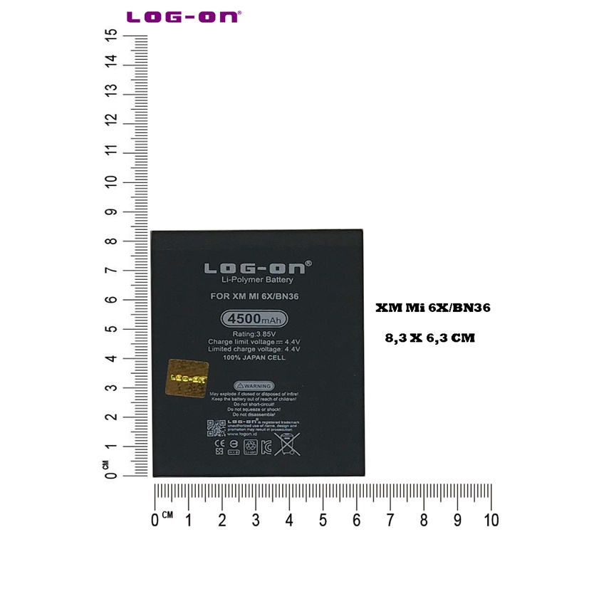 LOG ON  BN36 XIAOMI MI 6X BN-36 BATRE POWER BOOST DOUBLE IC BATTERY