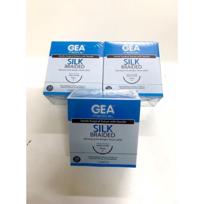 Benang Jahit Silk GEA + Jarum GEA Benang sutra dengan jarum jahit