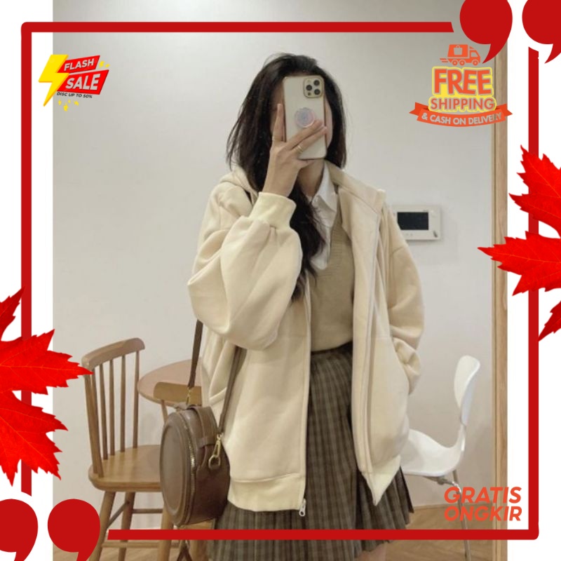 OUTFIT JKT48 TERBARU NEW ERA //HOODIE ZIPPER SWEATER WANITA PRIA Size XXL Jumbo / HOODIE POLOS UNISE