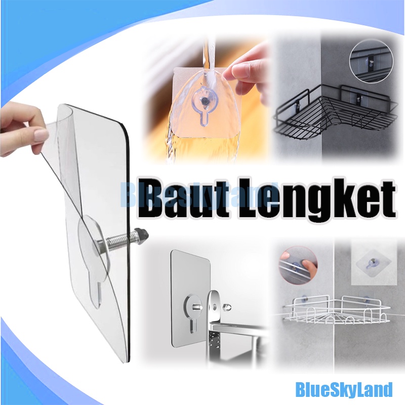 Tempelan Hook Baut Paku/Stiker Lem Gantungan Dinding Paku Tempel Socket Hook Magic Baut Paku/Gantung