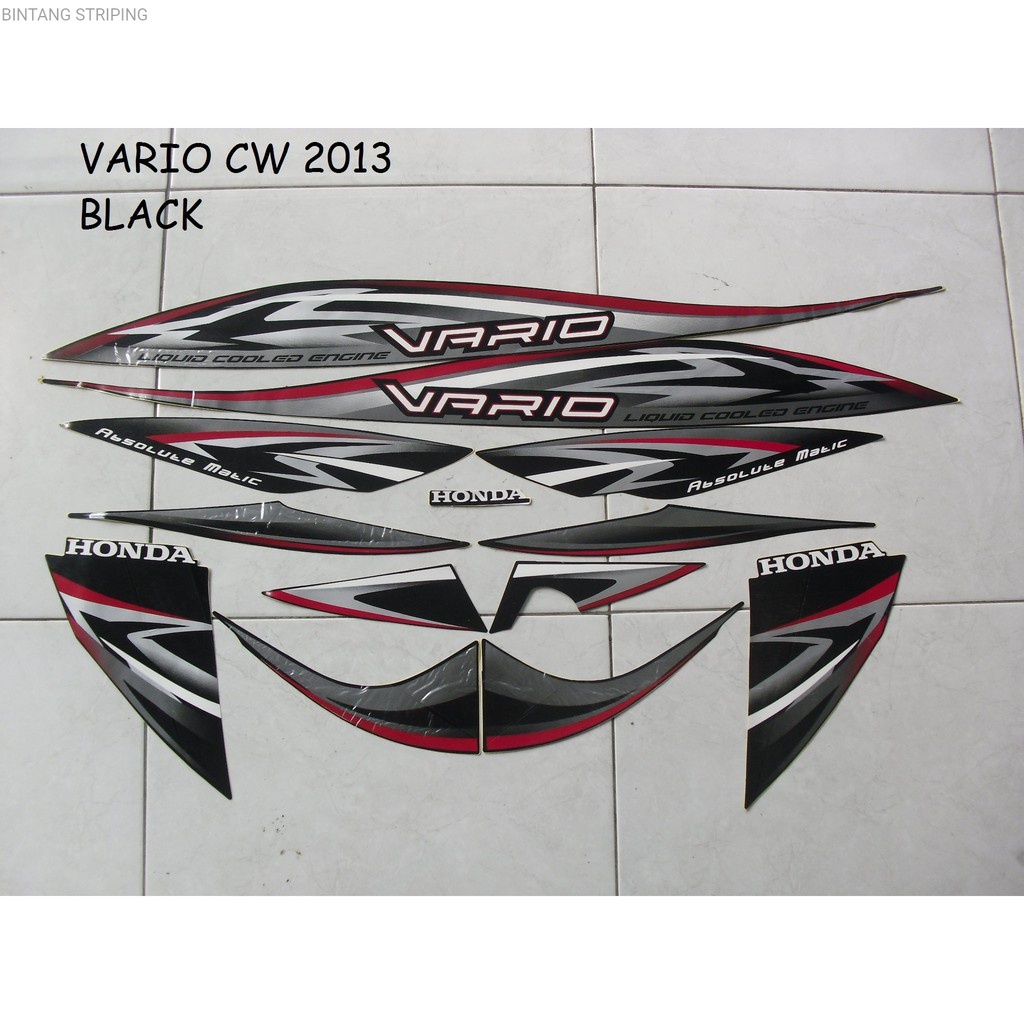 Sticker Striping Motor Honda Vario CW 110 2013 Hitam