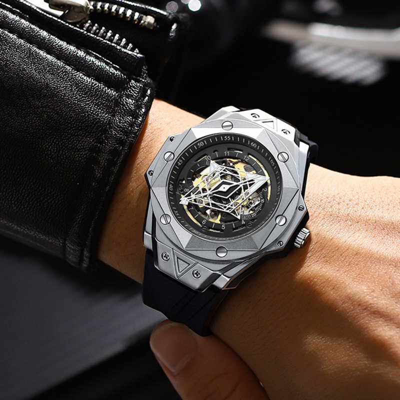 【SAOS】CIELO Jam Tangan Mekanis Sepenuhnya Otomatis Atmosfer Berongga Berbentuk Khusus Tren Olahraga 