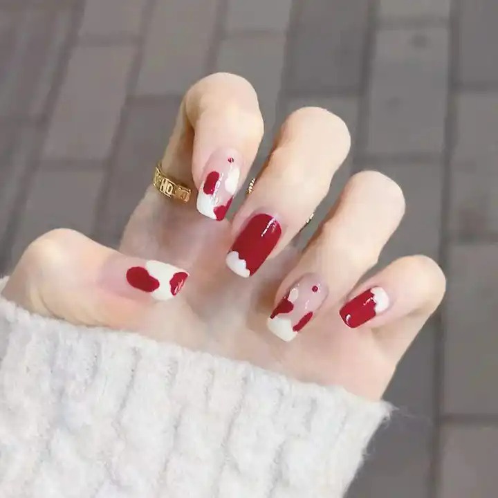 Kuku.id Kuku Palsu Pendek warna merah R052