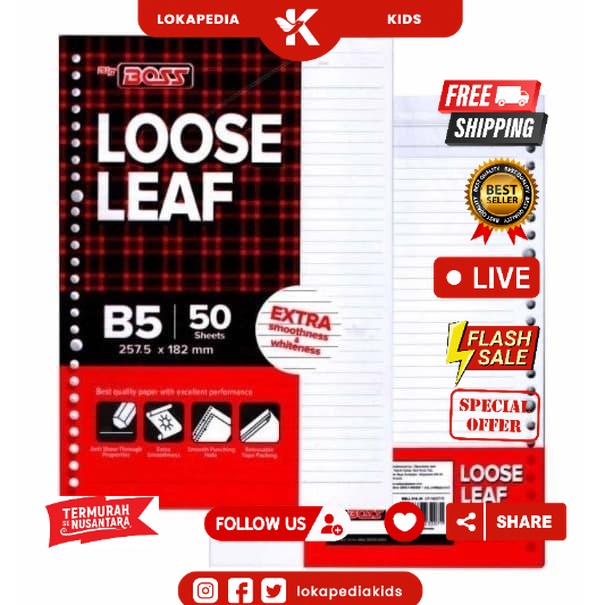 

LOOSE LEAF GARIS BIG BOSS B5 - 50 Lembar