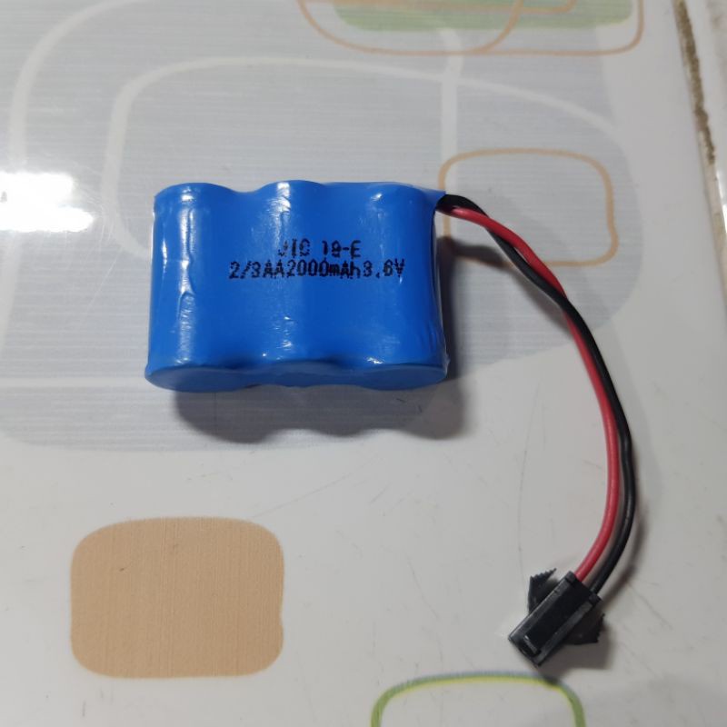 Baterai Rc Car Rock Clawler 3.6v 2/3 AA 2000mah Nicd Socket Hitam 3,6v / 3,7v Nimh Battery Rc Mainan