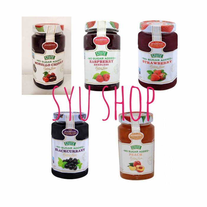 

BEST SELLER- Stute diabetic jam no added sugar 430 gr selai diabetes diet keto - cherry